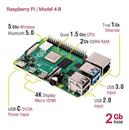 Kit Raspberry Pi 4 B 2gb Original + Fuente 3A + Gabinete + Cooler + HDMI + Mem 64gb + Disip   RPI0087